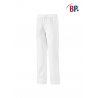 Pantalon de cuisine Blanc taille élastiqué 100% coton - BP
