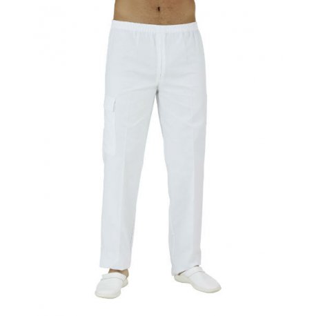 Pantalon médical homme Blanc ceinture élastiqué - Rémi Confection
