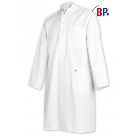 Blouse de laboratoire longue manches longues 100% coton Blanc pour homme - BP