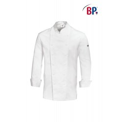Veste de cuisine mixte manches longues blanche, 100% coton - BP