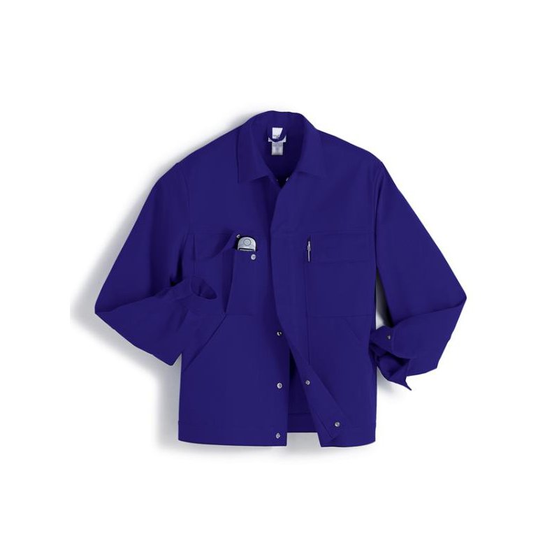 Veste de travail Bleu Roi 100% coton avec poches - BP