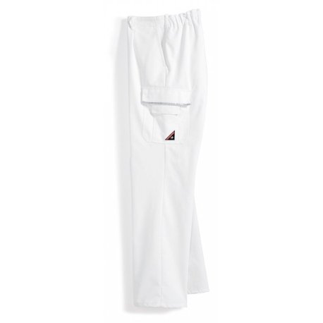 Pantalon de travail Blanc polycoton poches côtés - BP