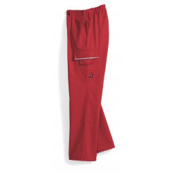 Pantalon de travail Rouge polycoton avec poches côtés - BP