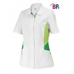 Tunique médicale femme blanche et vert, coupe ajusté - BP