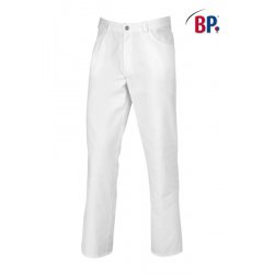 Pantalon de cuisine Blanc polycoton coupe jean - BP