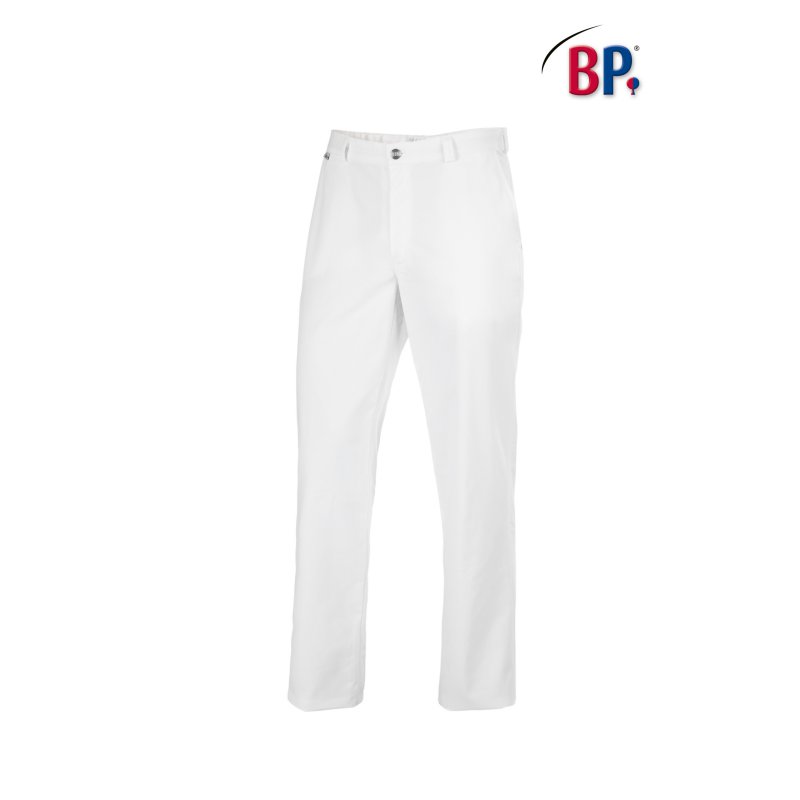 Pantalon de service unisexe Blanc passant ceinture - BP
