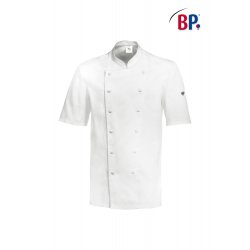 Veste de cuisine mixte manches courtes blanche, 100% coton - BP