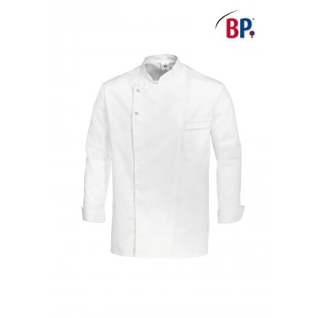 Veste de cuisine mixte manches longues blanche, polycoton - BP