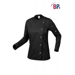 Veste de cuisine femme manches longues noire, grand confort - BP
